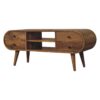 Circular Media Unit With 2 Open Slots - Oak - Image 6