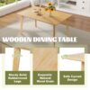 6 Pieces Dining Room Table Set, Rustic Farmhouse Dining Room Rectangular Table With 4 Upholstered Chairs And Bench, Solid Wood Kitchen Dining Table Set For 6 Persons - Natural Wood Wash - Image 6