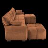 Exquisite Living 4 Seater Sofa Set With 2 Ottomans Frame, Premium Fabric - Burnt Orange - Image 17