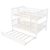 Full Over Full Bunk Bed With Twin Size Trundle And Ladder - White - Image 2
