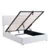 Full Size Upholstered Platform Bed With A Hydraulic Storage System - White - Image 2