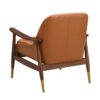 Accent Chair With Cushioned Seat, Brass Tipped Legs - Brown - Image 10