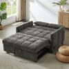 Loveseat Sofa Pull Out Sofa Bed Tufted Sleeper Sofa With An Adjustable Backrest, 3 USB Ports And 2 Lumbar Pillows For Living Room - Gray - Image 13