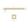 Wall Mounted Shower Arm With Flange, 16" Stainless Steel For Rain Shower Heads - Gold - Image 3