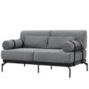 Modern Loveseat Sofa 59" Sofa Couch 2 Seater With USB Ports, Unique Cylindrical Armrests - Gray - Image 12