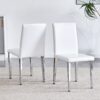 (Set of 4) Backrest Chairs With Silver Metal Legs The Perfect Combination, Suitable For Minimalist And Modern Home Styles - White / Silver - Image 8