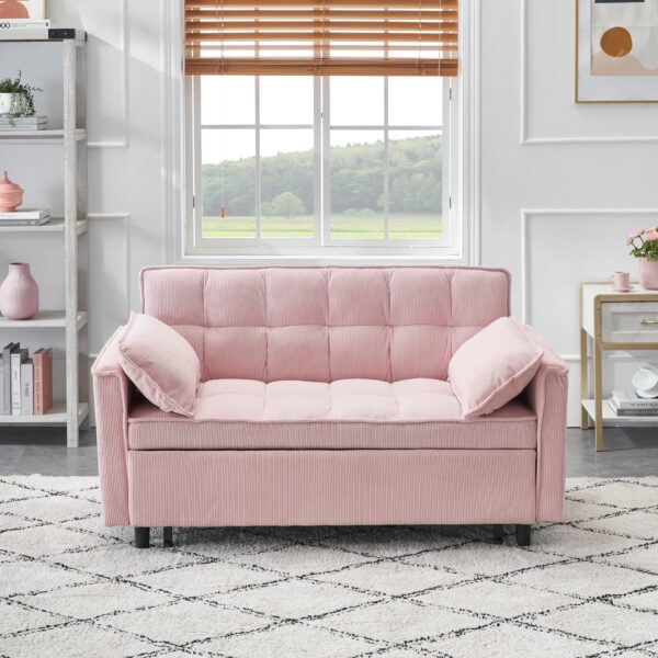 Folding Sofa Bed With Adjustable Back Access To Sofa Recliner Single Bed Adult Modern Chair Bed - Pink