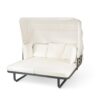 Outdoor Patio Daybed Rattan Daybed Outdoor Sunbed With Detachable Pillows For Patio, Backyard, Pool - Beige - Image 15