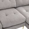 Convertible Sectional Sofa Couch With Movable Ottoman - Light Gray - Image 26