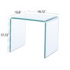 Small Clear Glass Side & End Table, Tempered Glass End Table Small Coffee Table - Transparent - Image 7