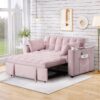 Multi Functional Sofa Bed With Cup Holder And USB Port For Living Room Or Apartments - Pink - Image 8