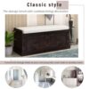 Storage Bench With 4 Doors And Adjustable Shelves, Shoe Bench With Removable Cushion For Living Room, Entryway - Espresso - Image 8