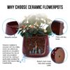 4 Pieces Planter Pot, Indoor Outdoor Flowerpot For Patio, Garden, Or Windowsills - Bean Paste Red - Image 5