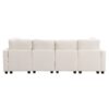 Sectional Sofa Couch Sofa Bed U-Shaped Sofa With Two Movable Ottoman And Three USB Ports For Living Room - Beige - Image 16