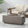Modern Outdoor 40, 000 Btu Rectangular Concrete Propane Fire Pit - Dark Gray - Image 4
