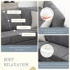 Modern Upholstered Living Room Sectional Sofa, L Shape Furniture Couch With 3 Pillows - Gray - Image 16