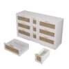 Elegant Rattan Locker With 9 Drawers, Metal Handles, For Kitchen, Living Room, Bedroom - White - Image 6