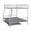 Full Long Over Queen Metal Bunk Bed With Trundle - Silver - Image 5