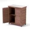 Potting - Bench With Storage Cabinet And Metal Table Top For Outdoor Patio, Garden Furniture Workstation Coffee - Brown - Image 21