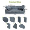 14 Pieces Kids Sofa Modular Play Couch Child Sectional Sofa To Boost Creativity Boys And Girls Diy Creating Playroom Couch Furniture For Toddlers Convertible Foam And Floor Cushion - Gray - Image 3