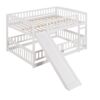 Full Over Full Low Bunk Bed With Slide, Fence And Ladder For Toddler - White - Image 6