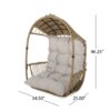Malia - Outdoor / Indoor Wicker Hanging Chair With Cushion - Brown / Beige - Image 3