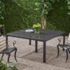Modern Outdoor Dining Table With Woven Accents - Antique Matte Black - Image 2