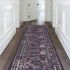 Maval - 2'6'' X 10' Washable Runner Rug - Black / Burgundy - Image 2