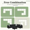Sectional Sofa Couches Living Room Sets, 7 Seats Modular Sectional Sofa With Ottoman, L Shape Fabric Sofa Corner Couch Set With 3 Pillows - Black - Image 18