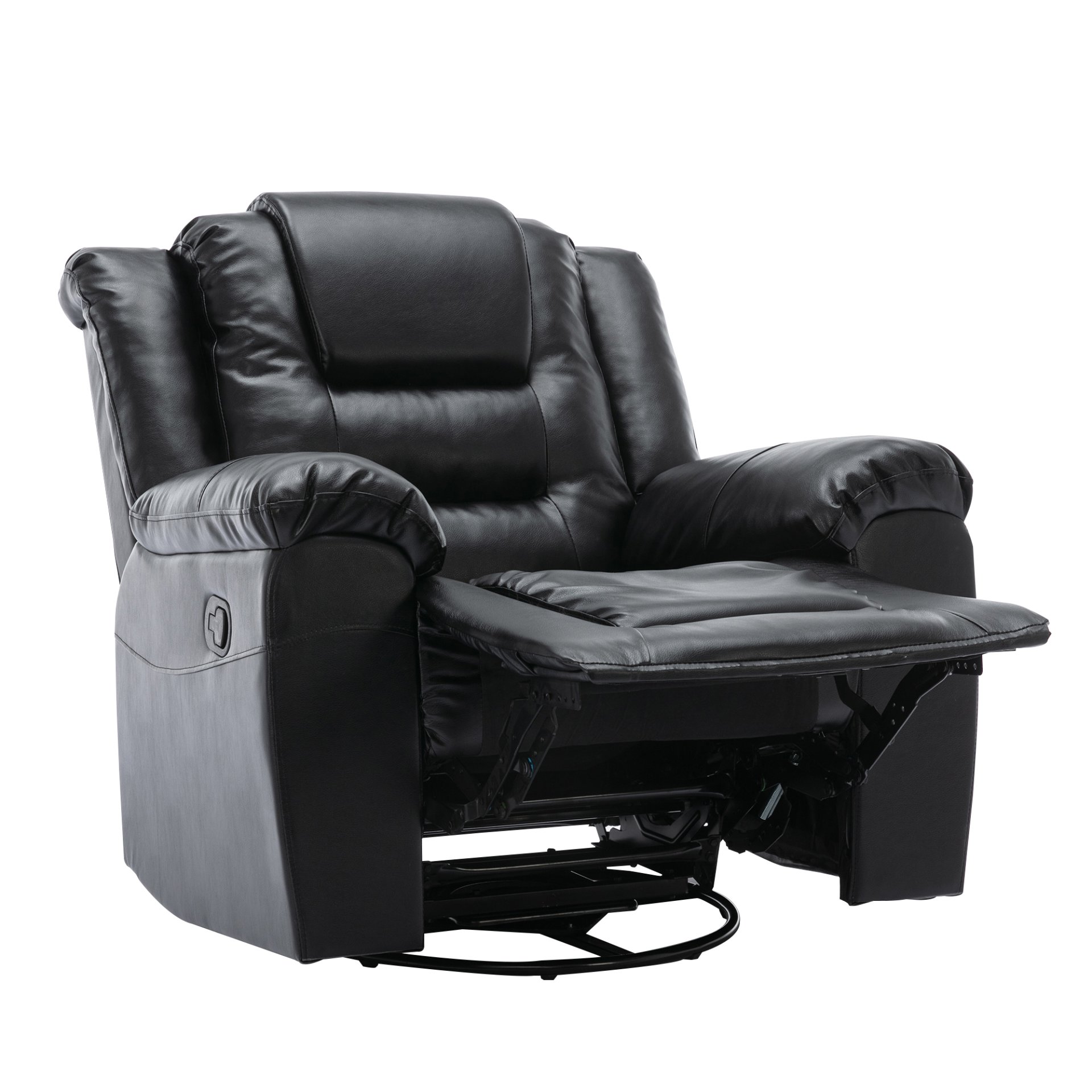 360° swivel And Rocking Home Theater Recliner Manual Recliner Chair With Wide Armrest For Living Room - Black - Image 12