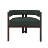 Modern Accent Chair Teddy Upholstered Armchair With Open Back 3 Legs Barrel Dining Chair Comfy Side Chair (Set of 2) - Emerald - Image 11