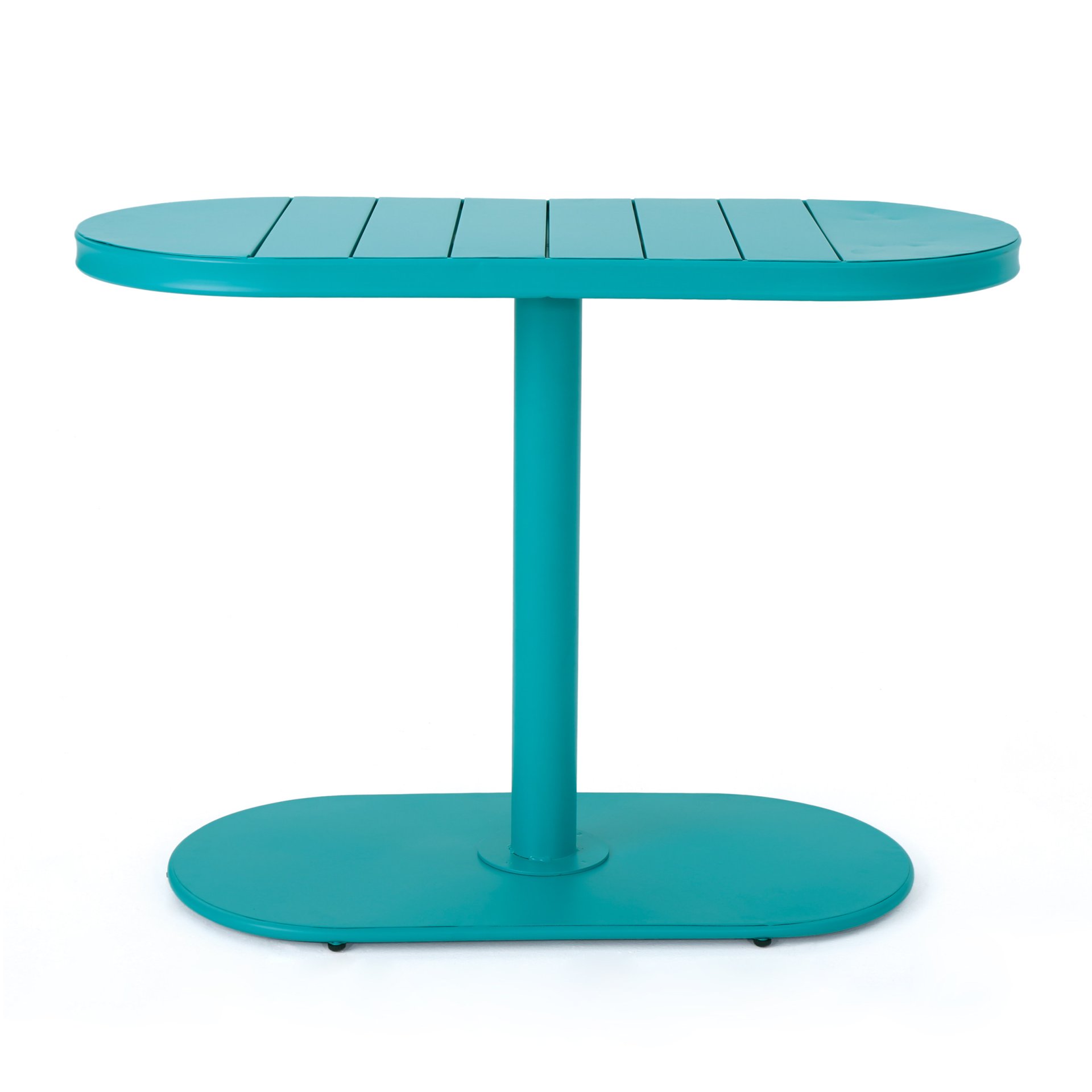 3 Piece Elegant Outdoor Bistro Set With 2 Chairs And Oval Table - Teal - Image 6