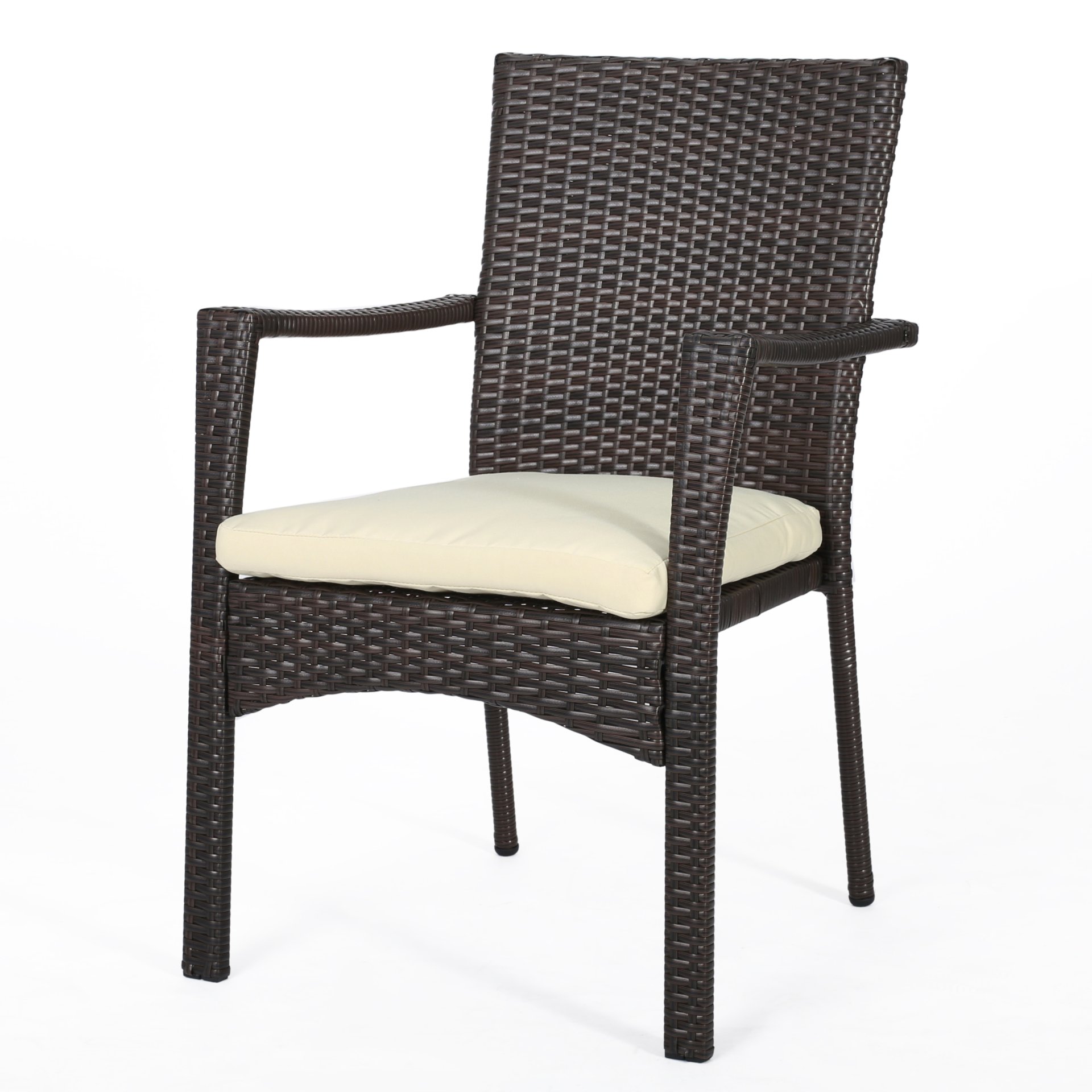 3 Piece Bistro Set With Water Resistant Cushions And 2 Chairs - Brown Multi - Image 6