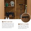 Outdoor Storage Shed With Lockable Door, Wooden Tool Storage Shed With Detachable Shelves & Pitch Roof - Yellow Brown - Image 10