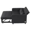 Convertible Sleeper Bed, Adjustable Oversized Armchair With 3 USB Ports For Small Space - Black - Image 23