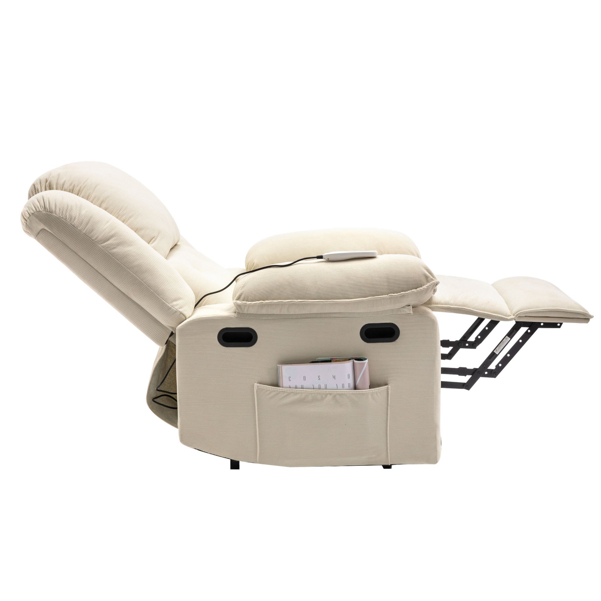 Massage Recliner, Power Lift Chair With Adjustable Massage And Heating Function, Recliner Chair & Infinite Position And Side Pocket For Living Room - Beige - Image 20