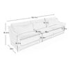 Elegant 3 Seater Sofa With Lumbar Pillow Chenille Upholstery Wooden Base Ergonomic Design - Beige - Image 17