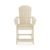 Adirondack Style Counter Chair Stylish HDPE Poly Lumber For Dining, Patio, And Garden Comfort - Beige - Image 2