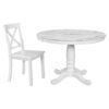 5 Pieces Dining Table And Chairs Set For 4 Persons, Kitchen Room Solid Wood Table With 4 Chairs - White - Image 13