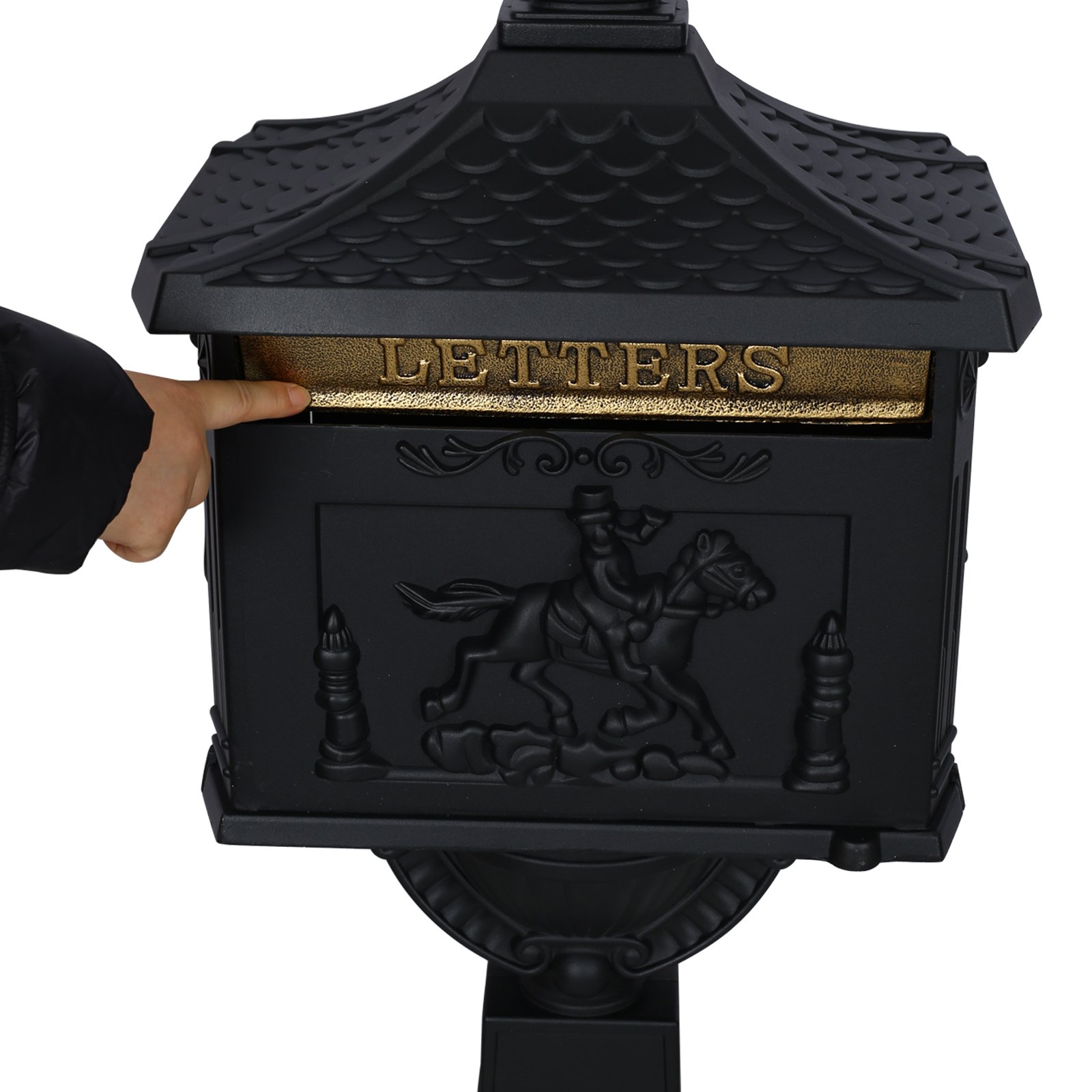 Cast Aluminum Mail Box, Postal Box, Mailbox - Black - Image 7