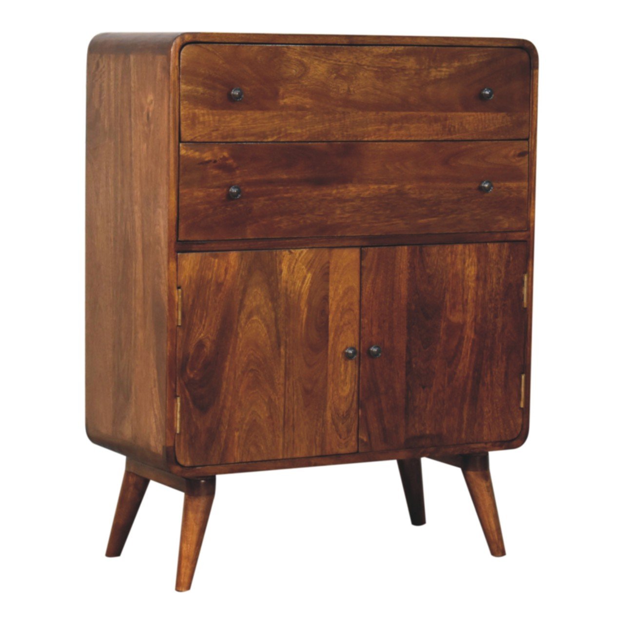 Curved Nordic Charm Cabinet - Brown - Image 3