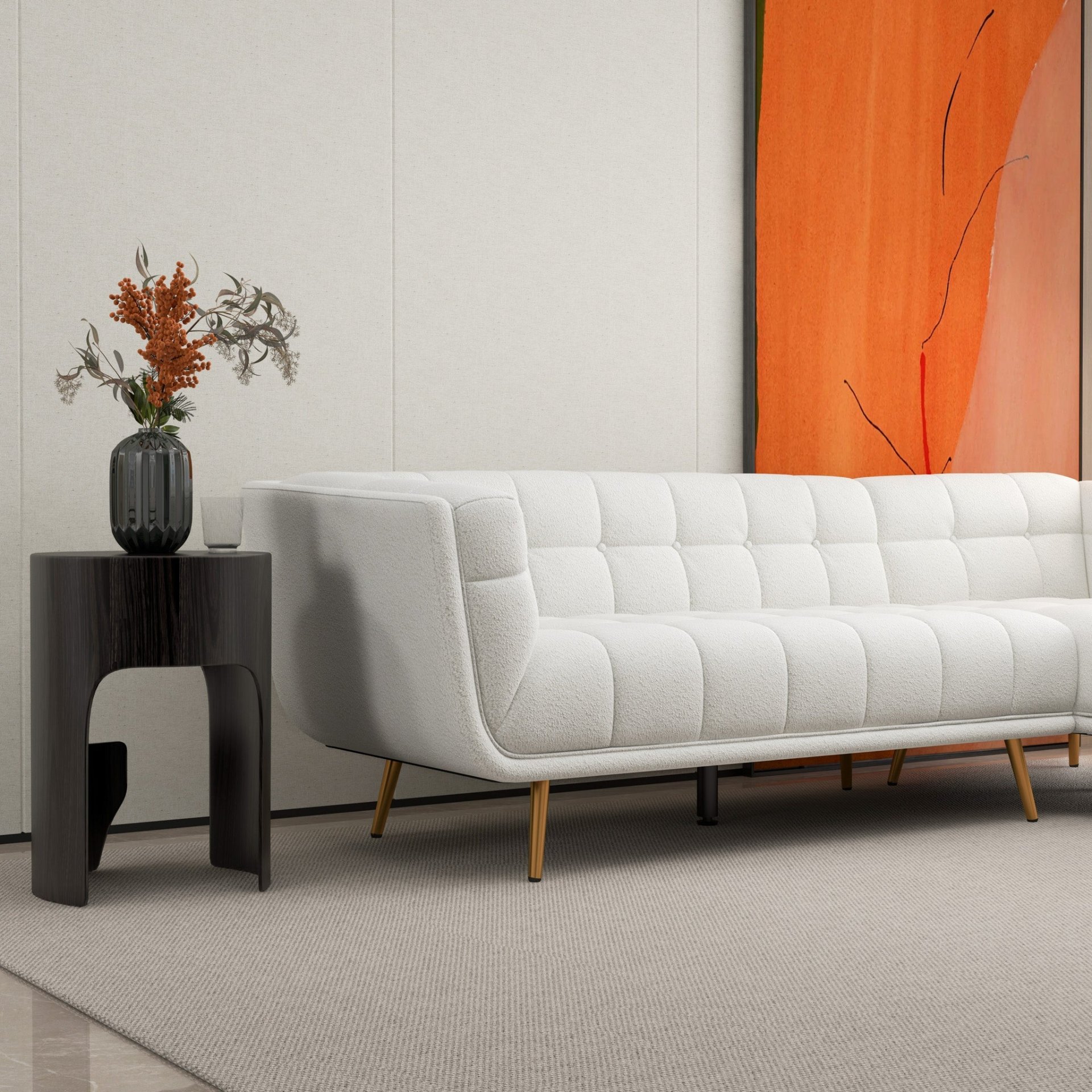 Addison - Right Sectional Sofa - Cream - Image 12