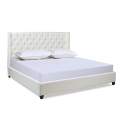 Manhattan - Shelter King Platform Bed Frame - Antique White