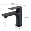 Modern Bathroom Sink Faucet Single Handle Brass Countertop Mount - Matte Black - Image 3