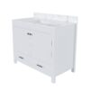 43" Bathroom Vanity With Artificial Marble Carrara Top Set, Multi Functional Bathroom Cabinet With Doors And Drawer - White - Image 14