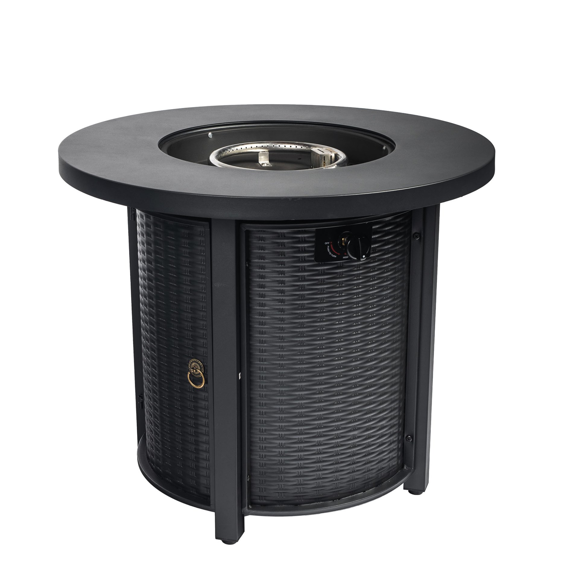 30" Propane Round Fire Table 40000Btu Propane Fire Pit Table - Black - Image 4