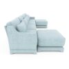 Elegant Four Seater Sofa With Movable Ottoman And Lumbar Pillow Chenille With Frame - Sky Blue - Image 24