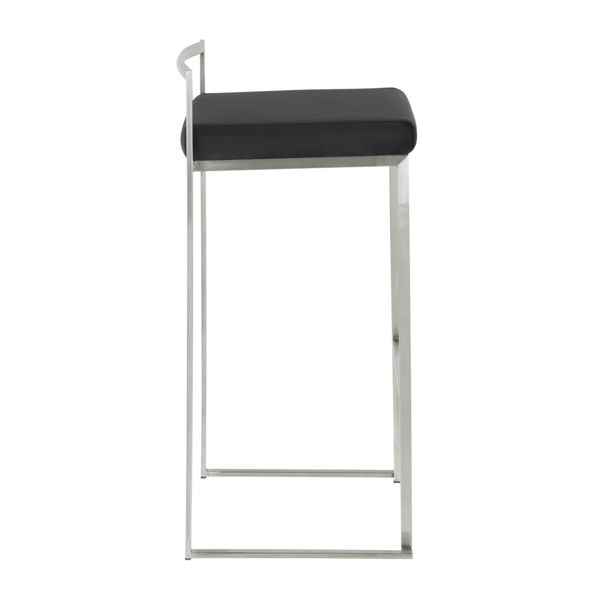 Fuji - Contemporary Stackable Barstool (Set of 3) - Black - Image 3