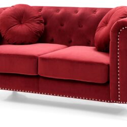 Elegant Contemporary Loveseat - Burgundy