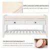 Multipurpose Entryway Shoe Rack With Cushioned Seat And Drawers Storage Bench - White - Image 8